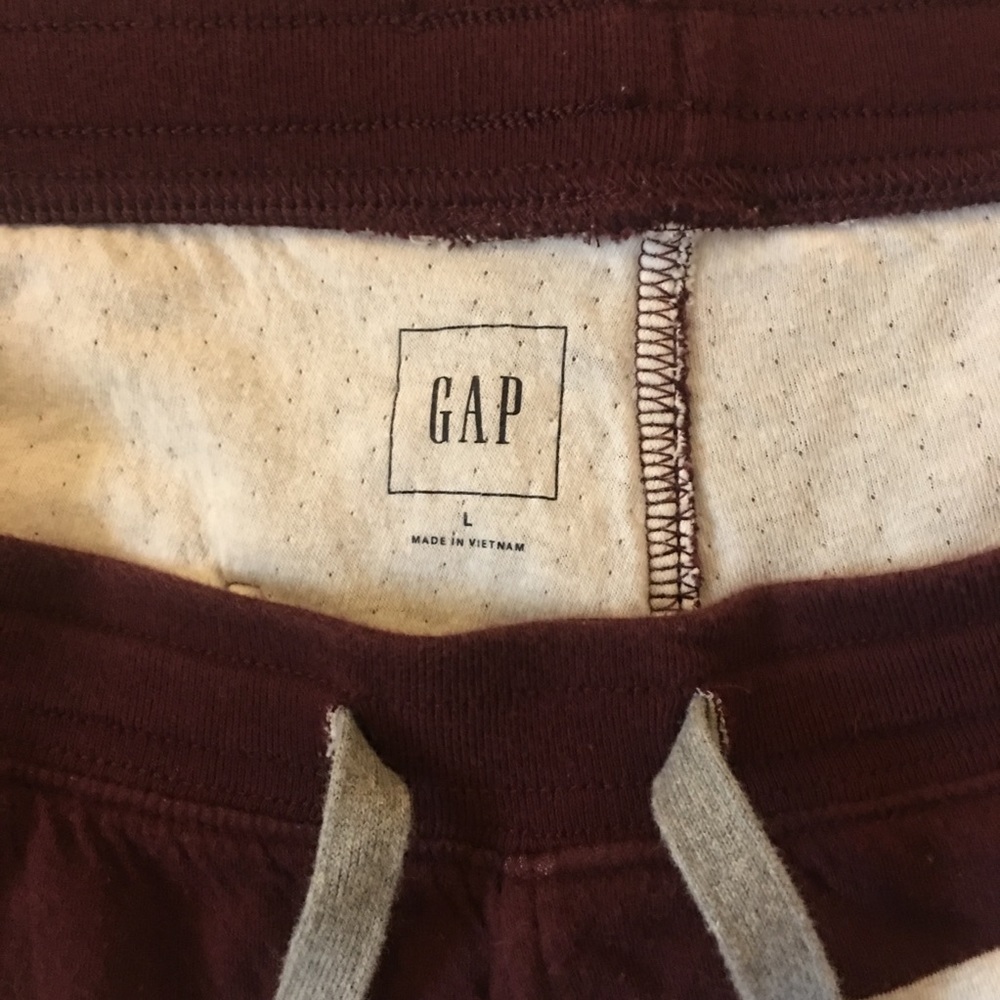 GAP sweatpants. Men’s Large. Maroon/Grey. - Picture 2 of 4